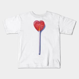 Holding Out For A Hero - heart lollipop painting (no background) Kids T-Shirt